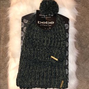 NWT bebe 2 piece set - knitted cap and scarf